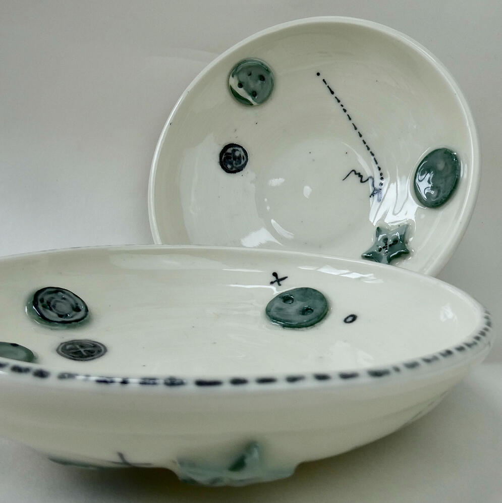 porcelain button bowls